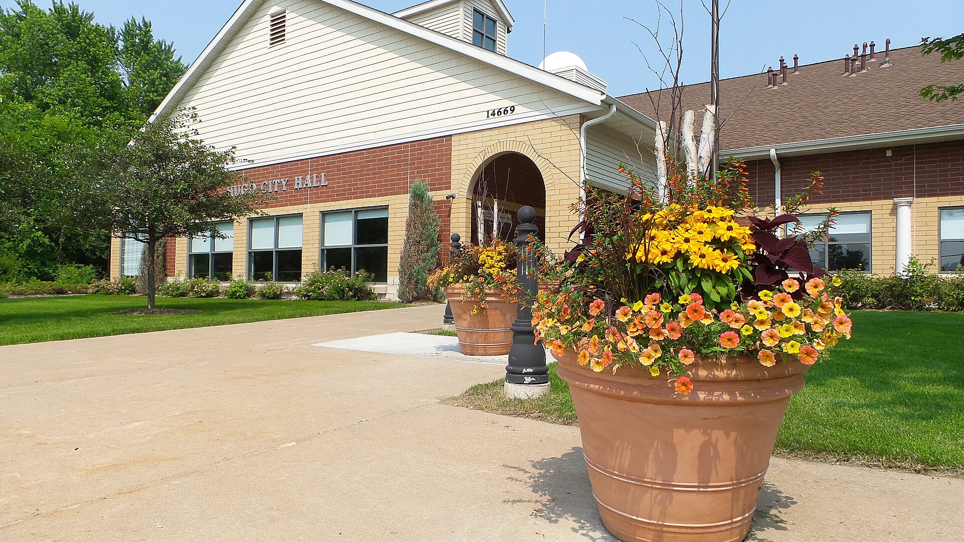 Hugo City Hall from the July 14 harvest